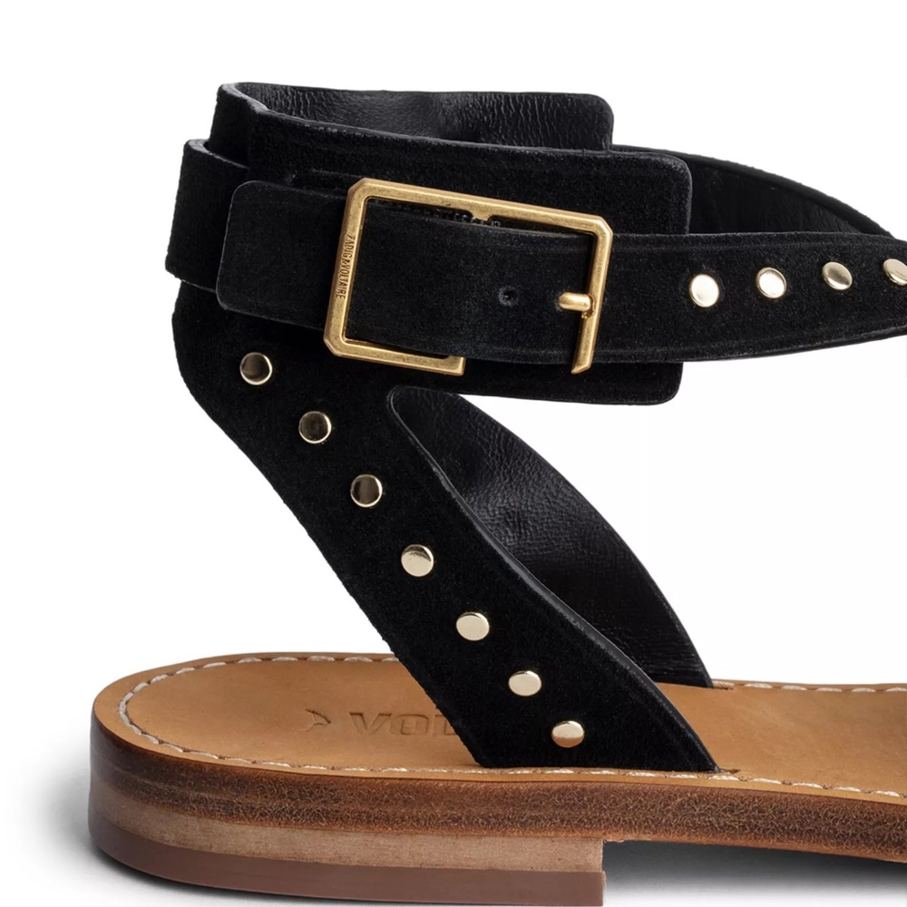 🖤💛 Zadig & Voltaire | Women's Cecilia Studded Strap Sandals ✨ - Picture 3 of 12